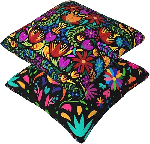 Miniatura 4 de Juego de 2 fundas de almohada mexicanas coloridas para decoración del Cinco de Mayo, 18 x 18 pulgadas, fundas de cojín para el hogar, fiesta, sofá,