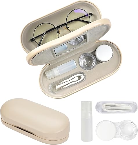 Miniatura 15 de Estuche de Viaje para Lentes de Contacto con Limpiador y Lavadora, Estuche Portátil para Lentes de Contacto con Espejo, Pinzas, Herramienta de