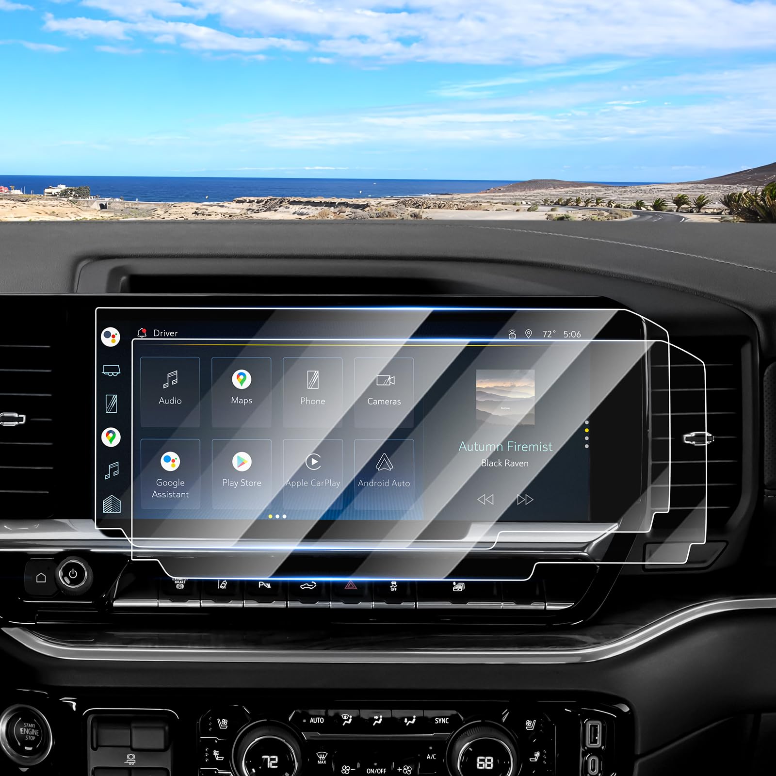 Canvcle 2PCS Screen Protector for 2022-2026 Chevy Silverado/GMC Sierra 1500/2024 2026 Silverado Sierra 2500HD 3500HD, 13.4 Inch Touch Screen Protector