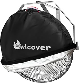Wall Mounted Non Oscillating Fan Cover 18-21 Inch Heavy Duty 600D Waterproof Dustproof Industrial Outdoor Fan Protector Black (Cover Only)