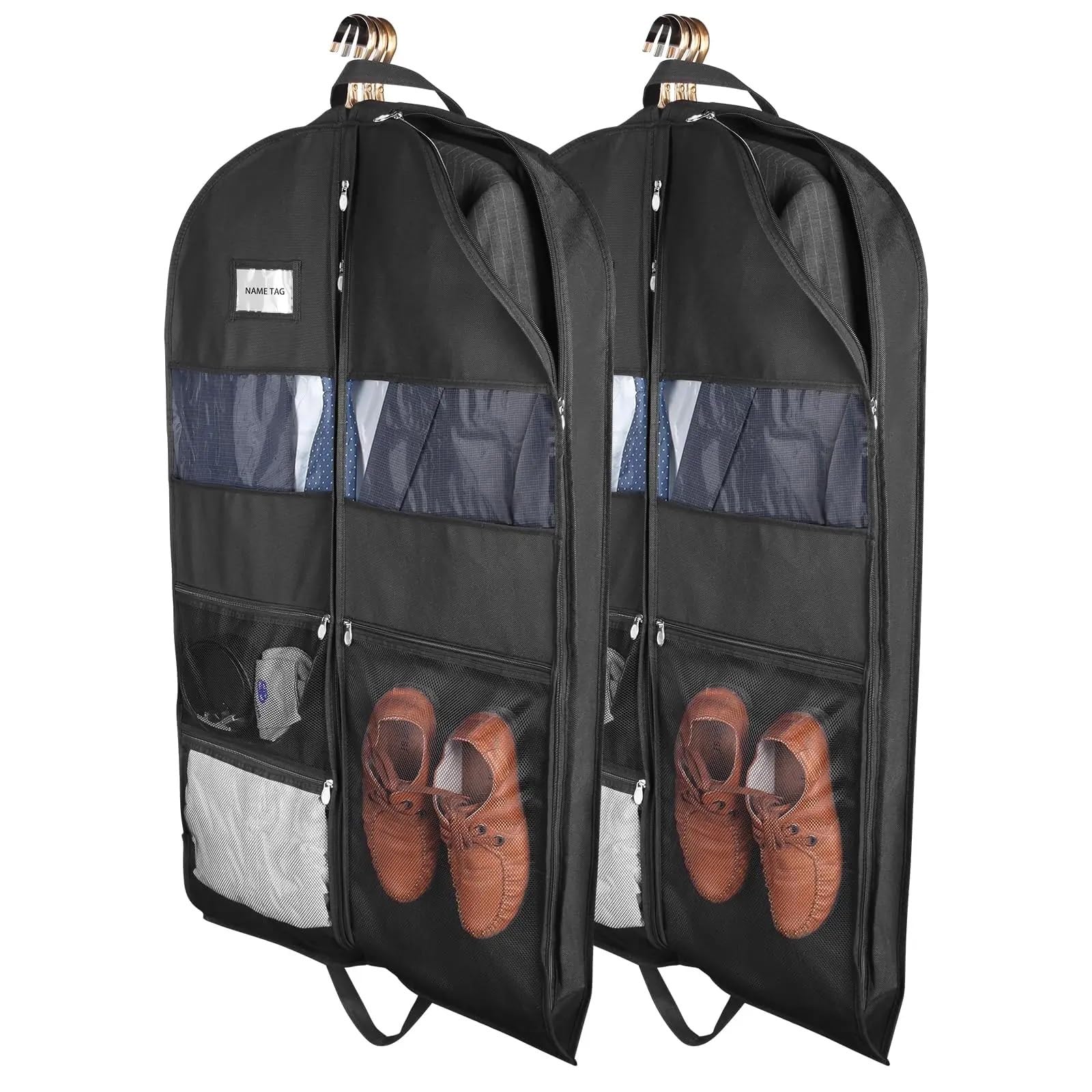 Sac De Danse Fille Housses à vêtements de voyage à suspendre, fermeture éclair double face, grandes poches en filet, rangement for vêtements de placard(2 PCS)