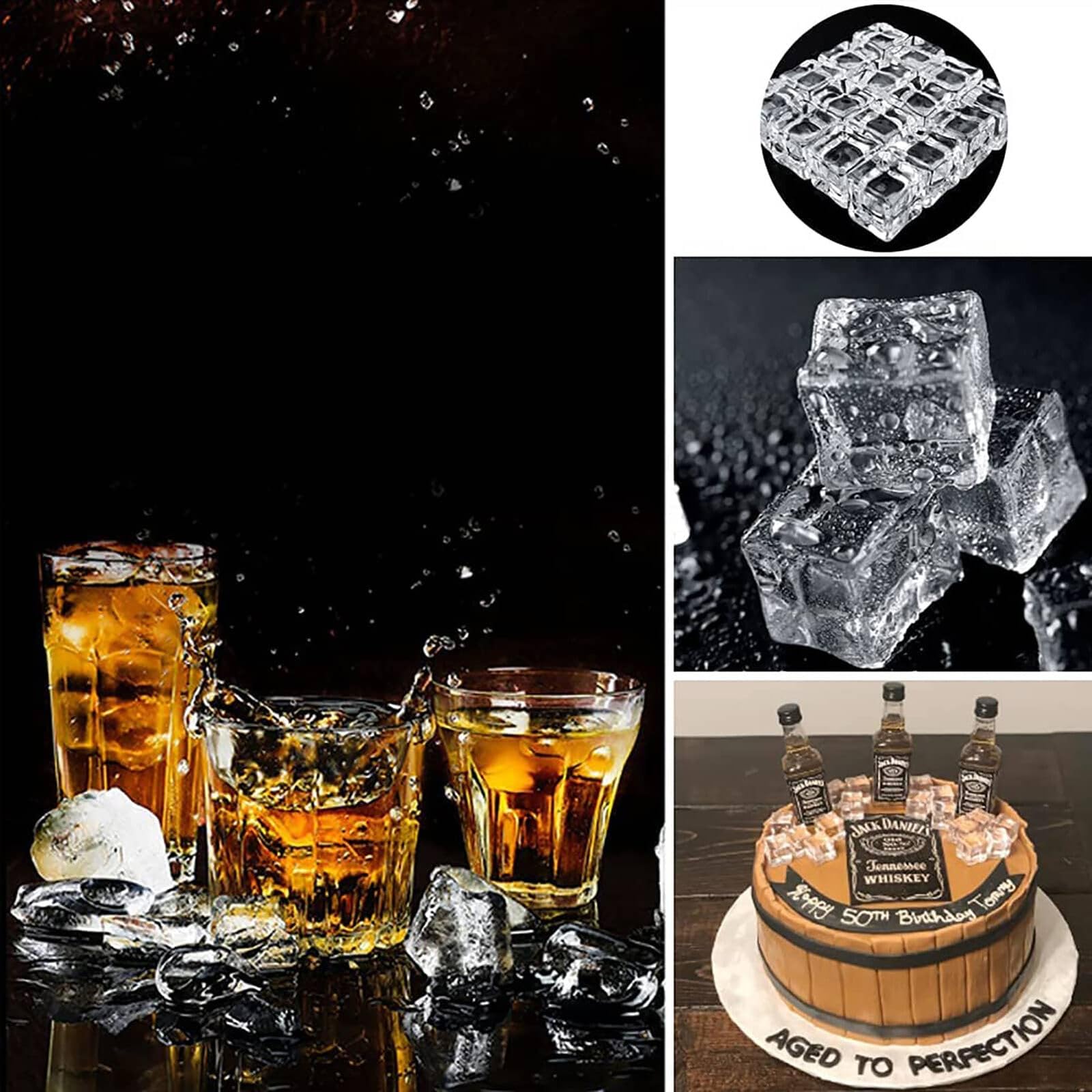 Clear Acrylic Fake Ice Cubes - 50 Pack -6