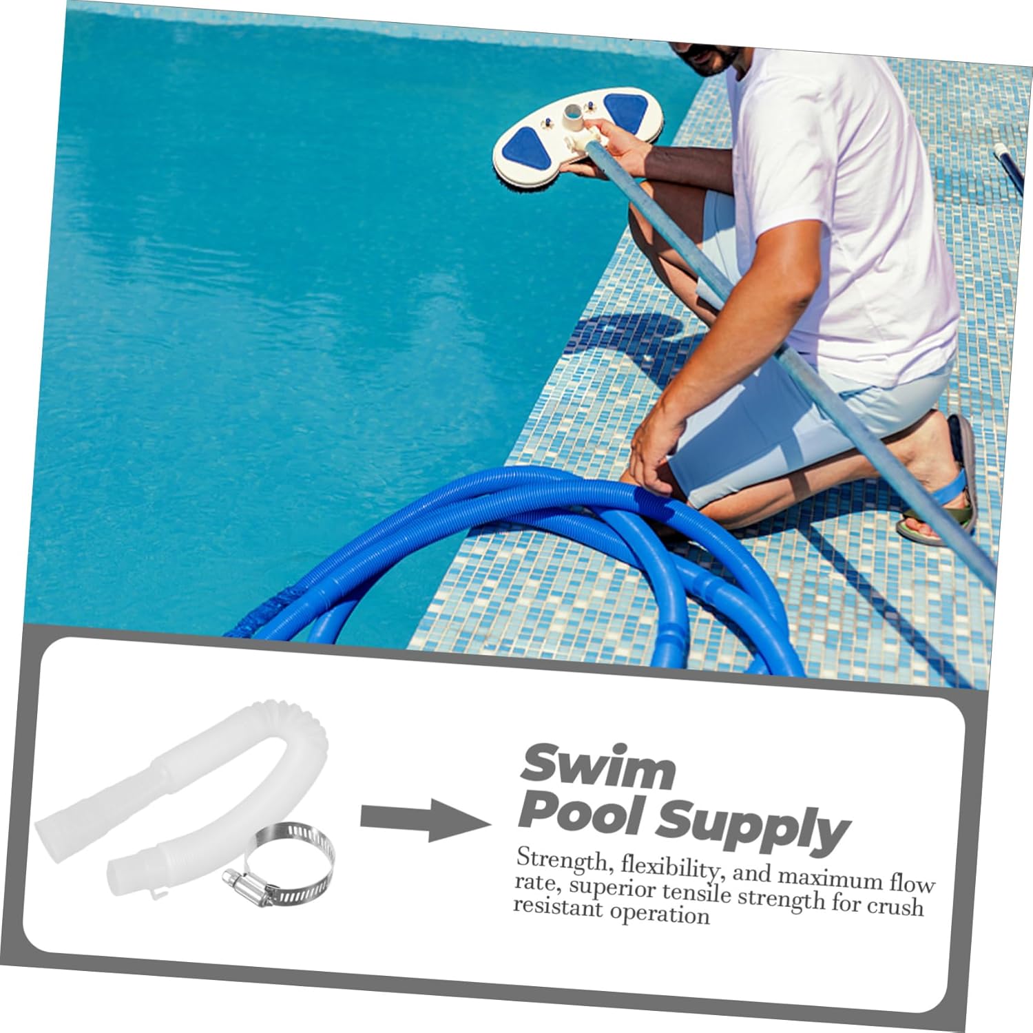 NOLITOY 9sets Flexible Pool Replacement Hoses Leak Filter Pump Hose for Swimming Pools Material