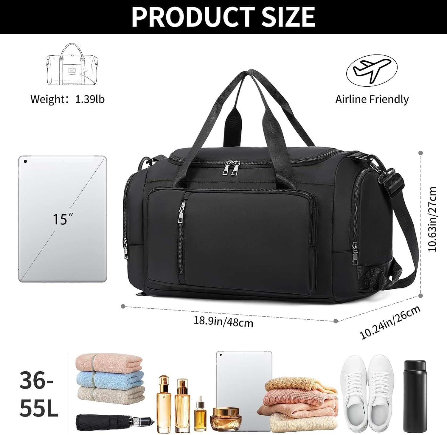 Gym Bags for Women Sports Backpack with Shoe Compartment & Wet Pocket Duffel Bag Carry On Weekender Bag Fitness Travel