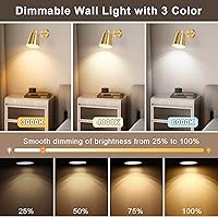 Vista 2 de Juego de 2 apliques de pared a pilas, luces LED regulables con control remoto, iluminación de pared para interiores, 3000 K4000 K6000 K, lámparas