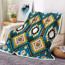 JAWO Aztec Throw Blanket, Native American Indian Western Tribal Navajo Pattern Warm Cozy Bed Couch Blanket, Southwestern Print Fleece Flannel Throws and Blankets Livingroom Bedroom Decor