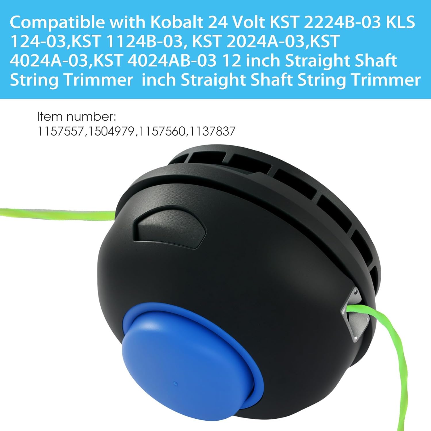 Thten KST 2224B-03 KLS 124-03 Trimmer Head Compatible with Kobalt 24 Volt KST 1124B-03, KST 2024A-03,KST 4024A-03,KST 4024AB-03 12 inch Straight Shaft String Trimmer with 0.080-in Dual String line