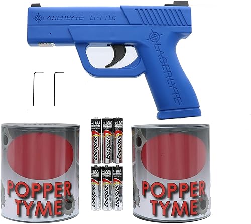 Miniatura 2 de LaserLyte Popper Tyme Laser Trainer objetivos con vibración y luces intermitentes para práctica de disparo láser reactivo