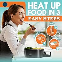 Vista 4 de TRAVELISIMO Loncheras eléctricas para adultos, 100 W, calentada, de acero inoxidable, calentador de alimentos portátil, 12/24/110 V para viajes