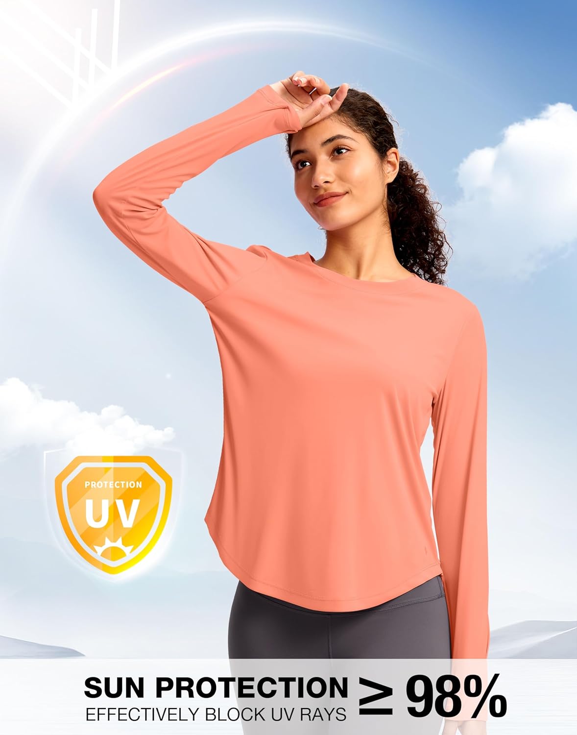 Soothfeel Women's UPF 50+ Sun Shirts Long Sleeve SPF UV Protection Rash Guard Lightweight Quick Dry Hiking Workout Tops - Image 4