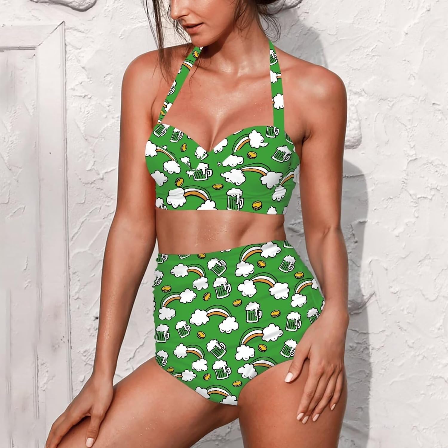 LedBack Swimsuit for Women 2024 Halter Bikini 2 Sets for Women Tankini Swimsuits High Waisted Hot Bikini