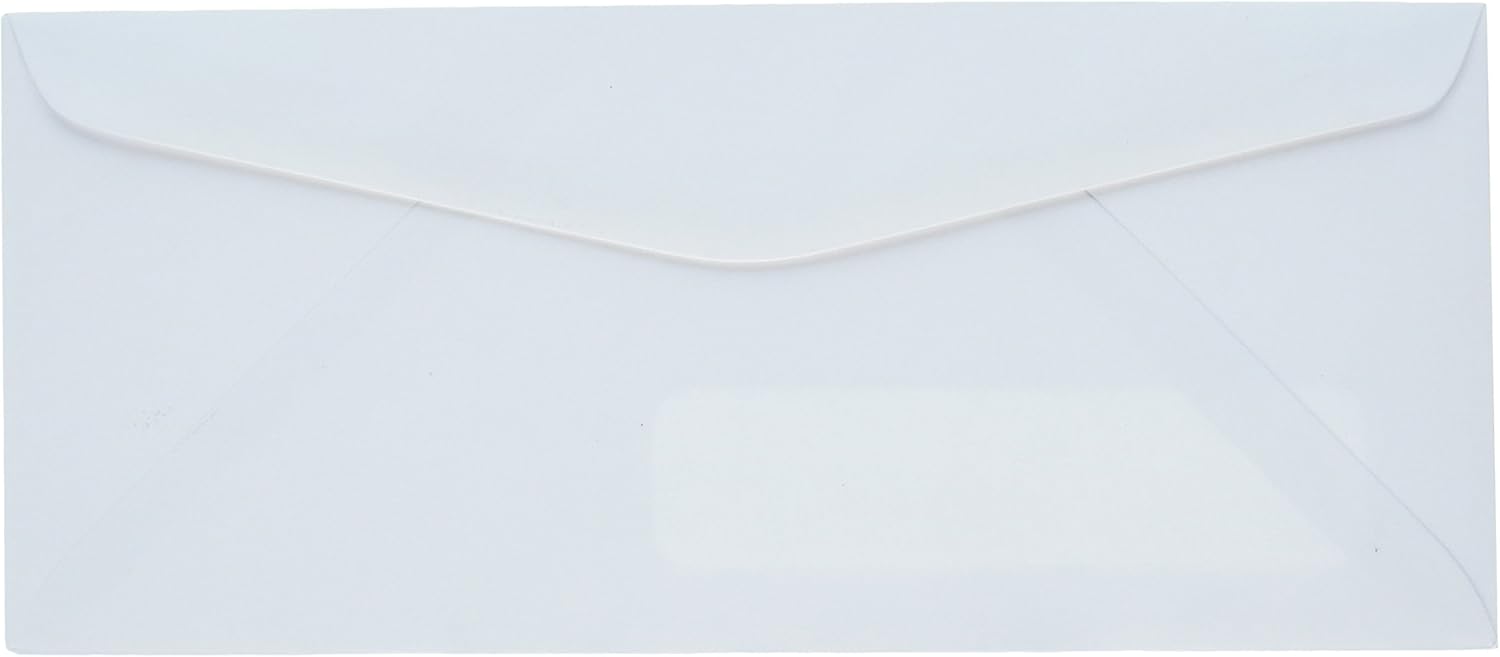 #10 White Left Window Envelopes - Size 4 1/8 X 9 1/2-24lb. - 100 Envelopes - Superfine Inc. Brand