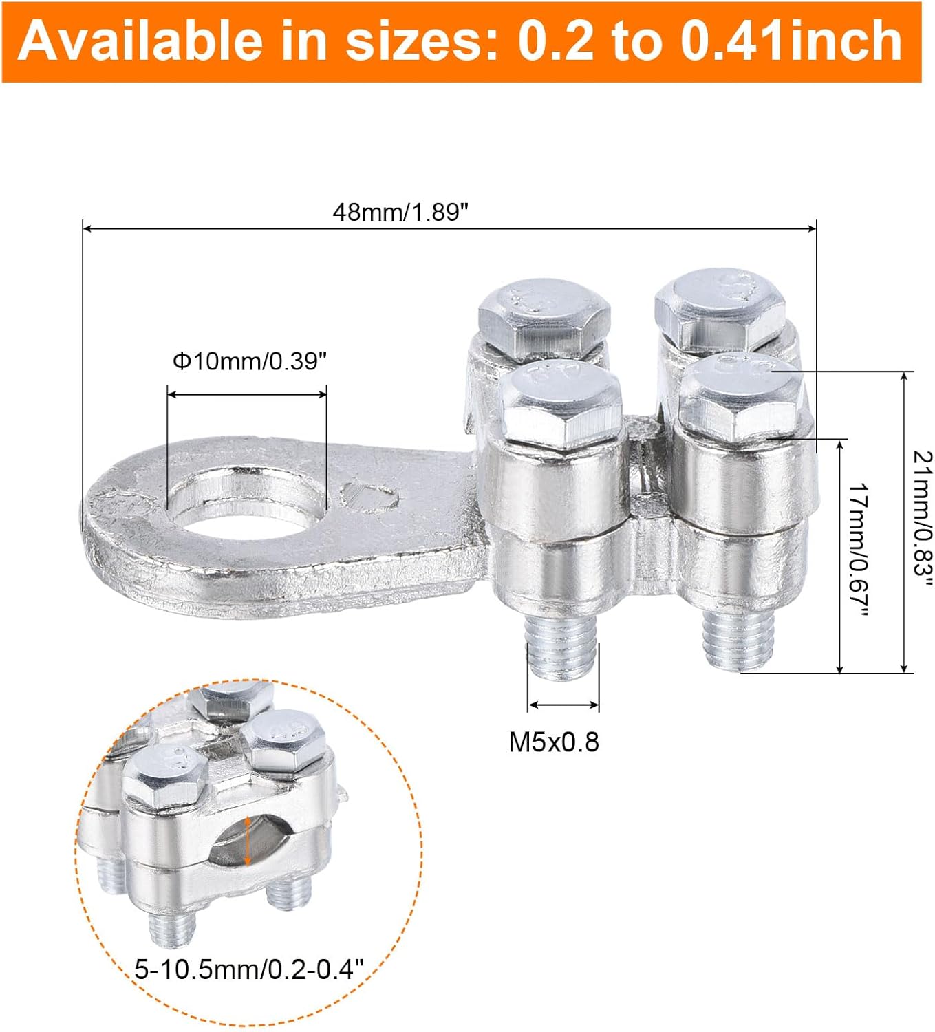 MECCANIXITY Ground Rod Clamps Grounding Clamps Wire Connector for 0.2 to 0.41 Clamping Pipe Range Pack of 3