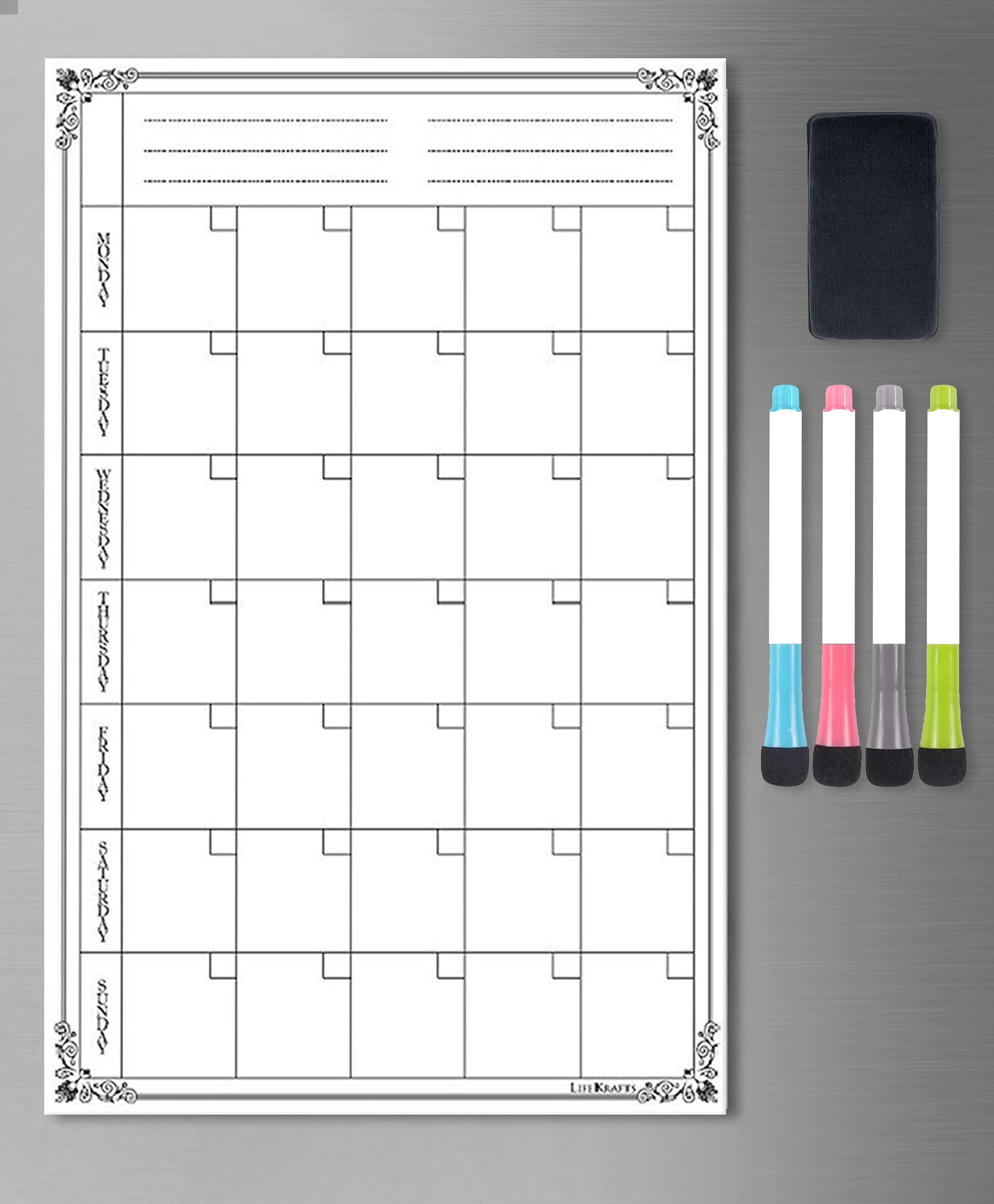 Buy LifeKrafts Board Dry Erase Monthly Calendar for Fridge