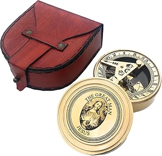 The Great Man Jesus Brass Sundial Compass Unique Gift for All Occasions, Christmas, New Year, Graduation, Love Gift, Get Well Soon, Wedding Anniversary