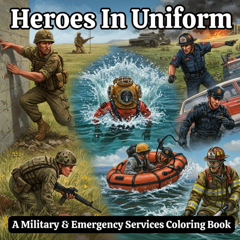 Heroes In Uniform: Coloring Pages Featuring Soldiers, Marines, Police, Firefighters, and More!