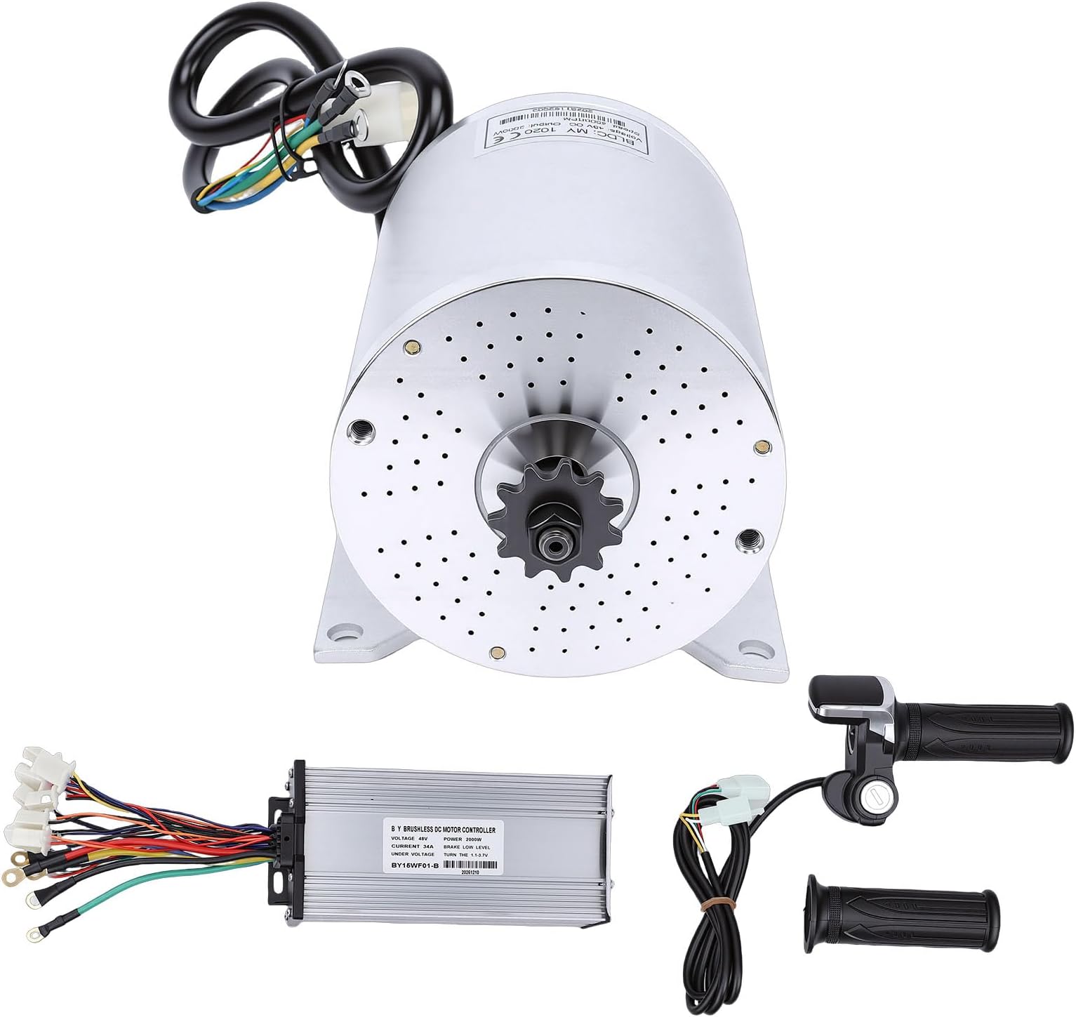 Generic High Performance 2000W Electric Brushless DC Motor Kit for Scooters with LCD Power Display
