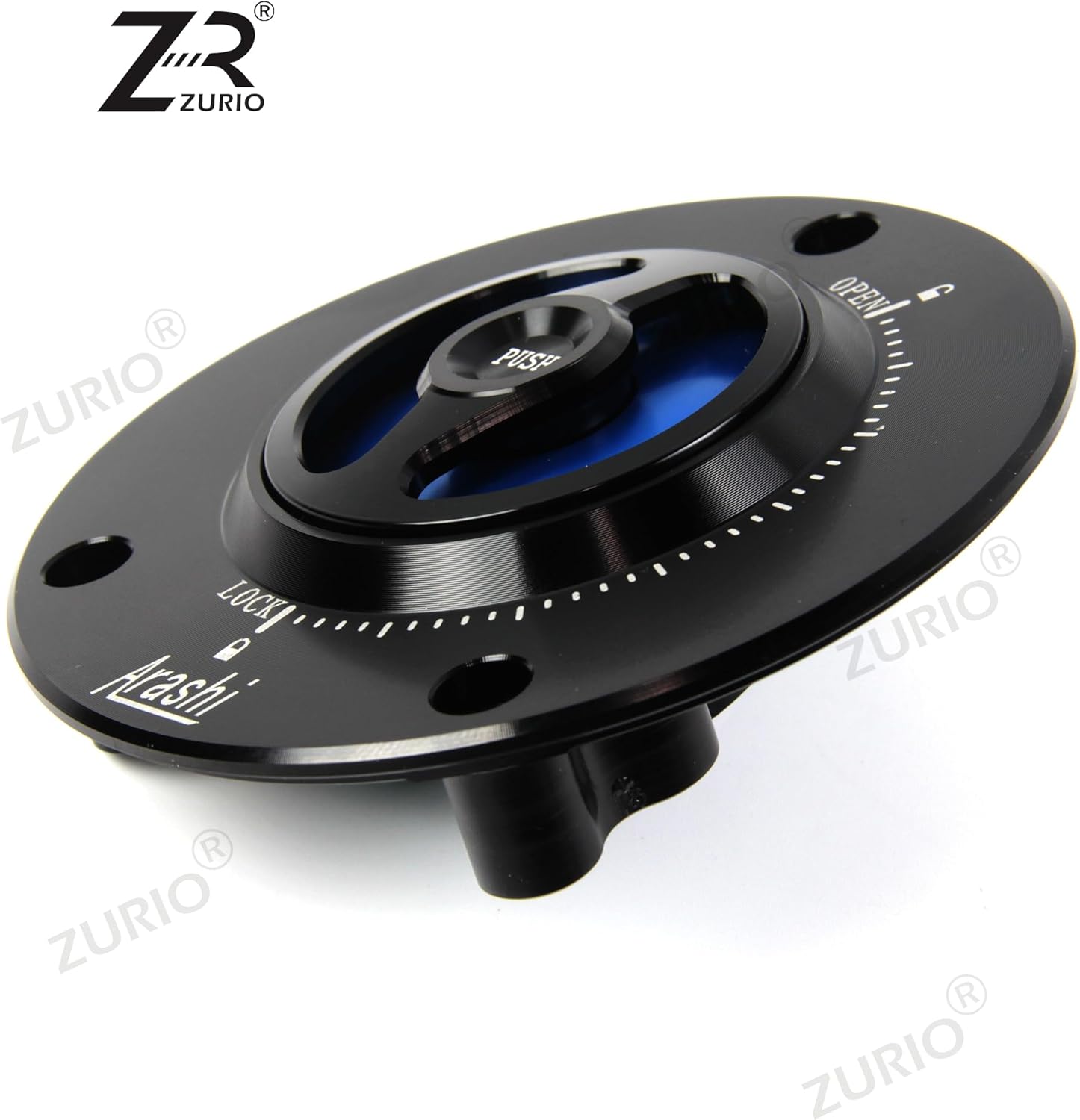 CNC Keyless Fuel Tank Gas Cap Cover for Suzuki GSF Bandit 650 1200S 1250, GSR 600 750, GSX650F, GSX1250F, Hayabusa Gen 2 GSXR 1300, GSXR 600 750 1000, SV650 SV650S, SV1000 SV1000S Blue