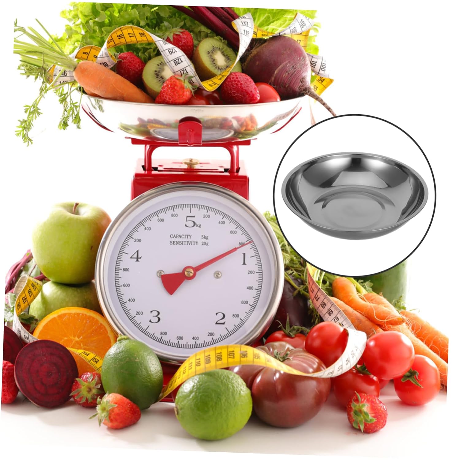 MAGICLULU Stainless Steel Weighing Scale Tray 25cm Digital Scale Accessories Accurate Food Weighing Pan Lightweight Reusable for Baking Cooking