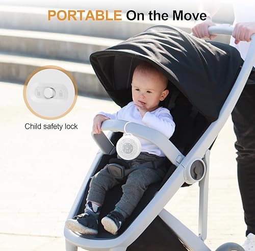 Miniatura 6 de Máquina de sonido portátil para bebés, máquina de ruido blanco con 21 sonidos relajantes, 3 temporizadores y función de memoria, batería potente de