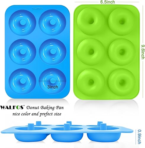 Vista 6 de Walfos Molde de silicona para donas – Juego de moldes de silicona para donas, antiadherentes, ¡simplemente sácalo! Resistente al calor, sin BPA y 4