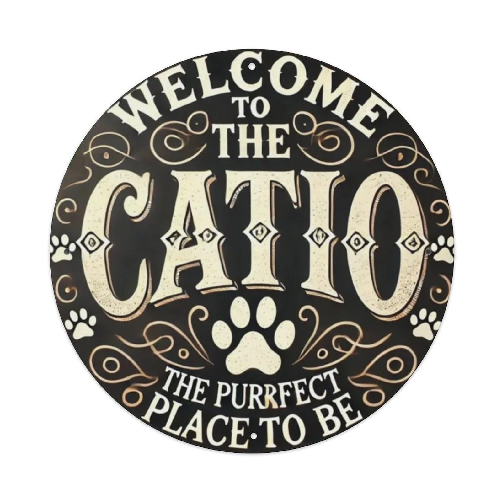 Igtefte Vintage Welcome To The Catio Tin Sign Style Home Bar Garden Wall Plaque Decor Metal Poster 8X8 Inch