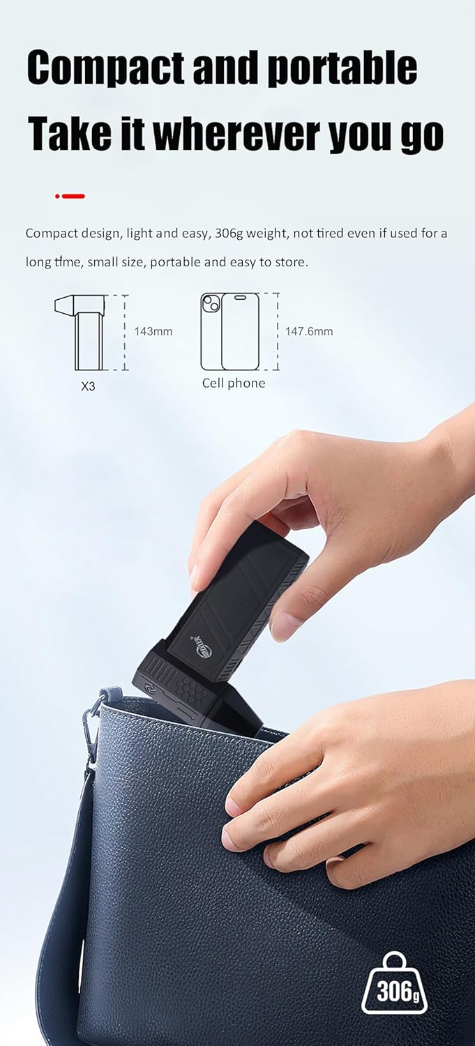 Violent Mini Turbo Jet Fan,130000 RPM Cordless Powerful Blower with High Speed Duct Fan,Brushless Motor 52m/s Jet Dry Fan for Electronics Cleaning, Cars and Home Appliances