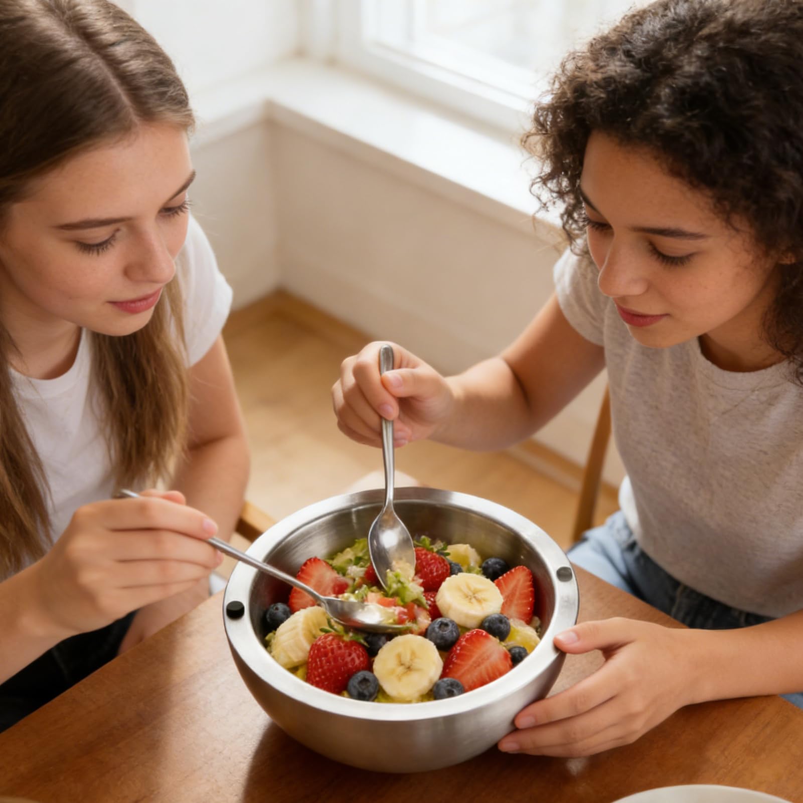 Stołowe Ze Stali Nierdzewnej Okr±g³a Miska Gastronomiczna Na Przyjêcia | Podwójna Šcianka Termiczna Miski Do Gorących I Zimnych Potraw Dipów Salsy Guacamole Sałatek Przypraw