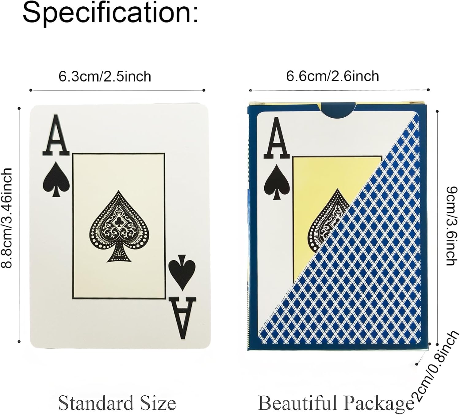 KEAIDUO Professional Waterproof Playing Cards Plastic 100% | Texas Holdem Poker Cards | 54pcs Including 2 Jokers | Jumbo Index | Super Casino Quality (Blue)