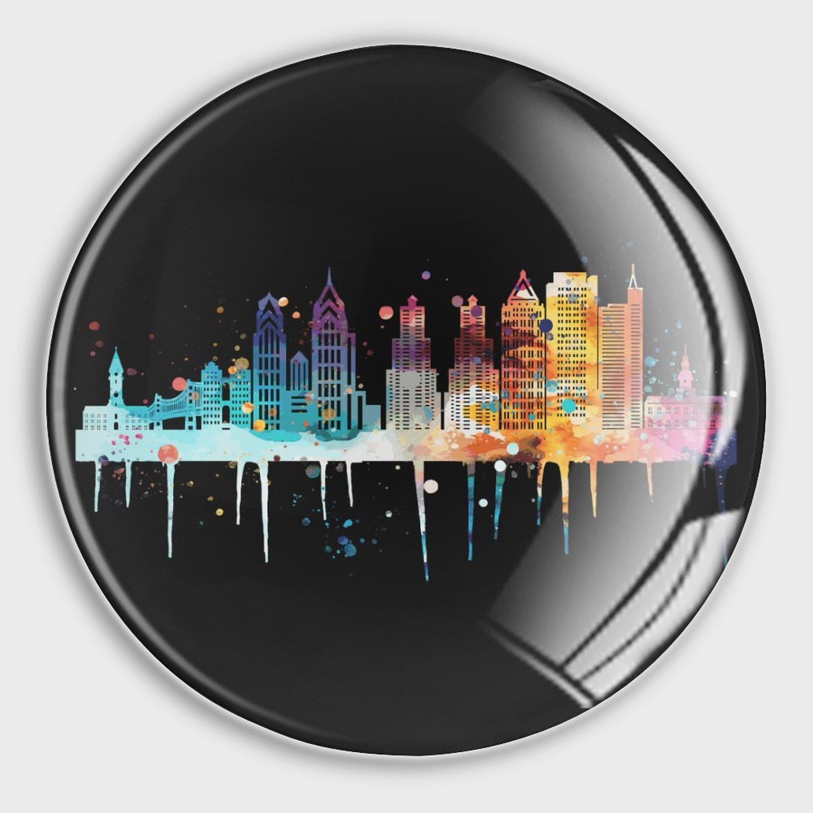 Magnets frigo Philadelphie lot de 4 aimants verre pour casier et bureau