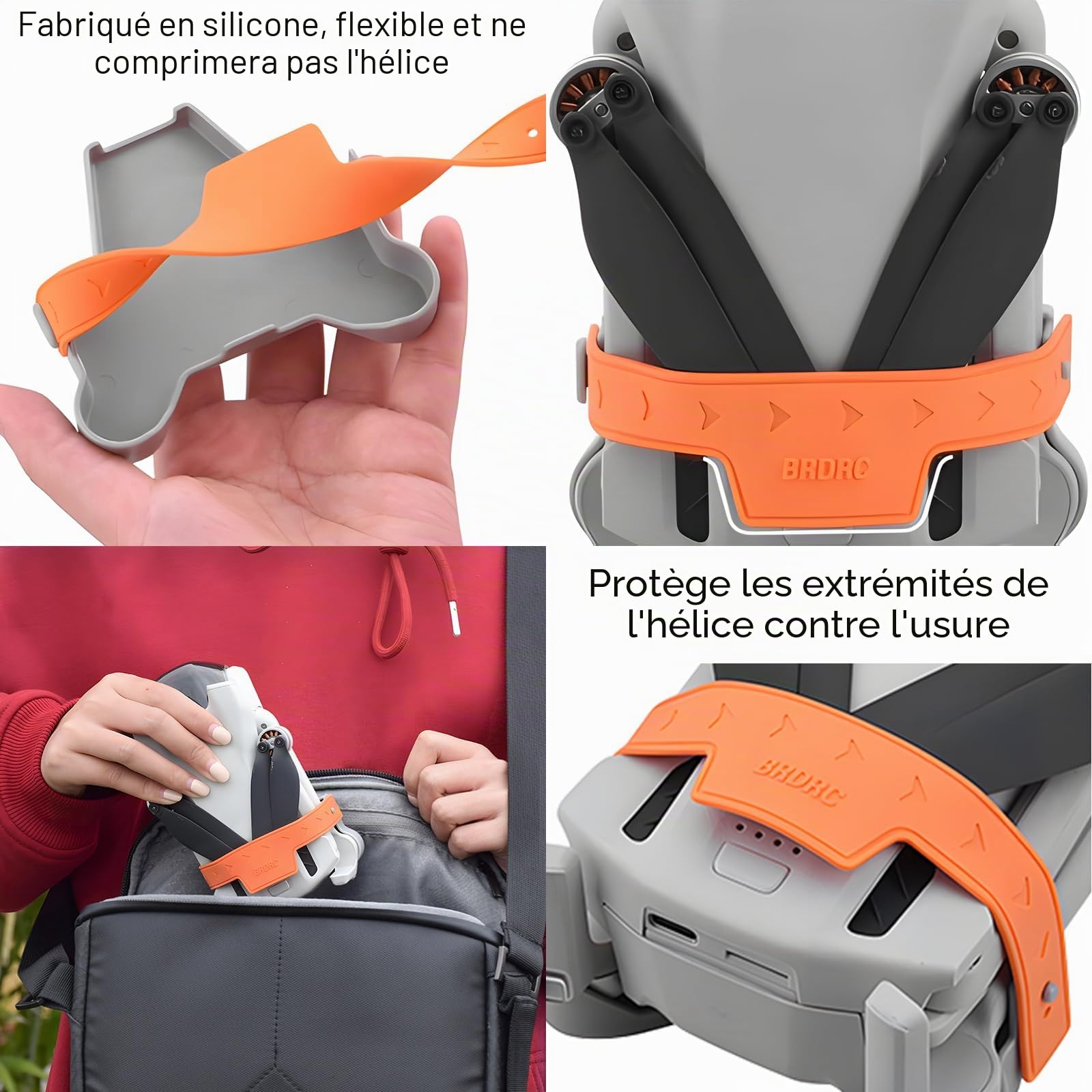 Mini 3 Pro Hélices – protections de pales support d'hélice stabilisateur pieds de train d'atterrissage pieds d'extension pliables kit de protection pour DJI Mini 3/3 Pro drone