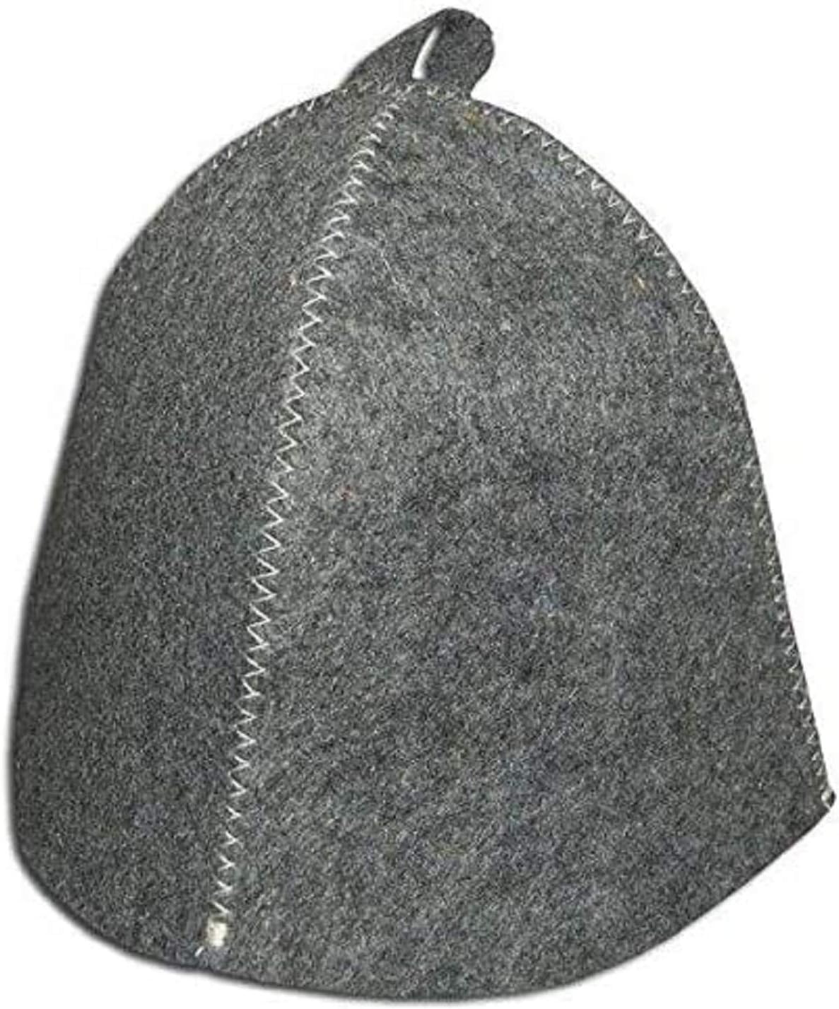 RussianBear ™ Gray Polished Wool Hat for Sauna Banya Bath House Head Protection Unisex