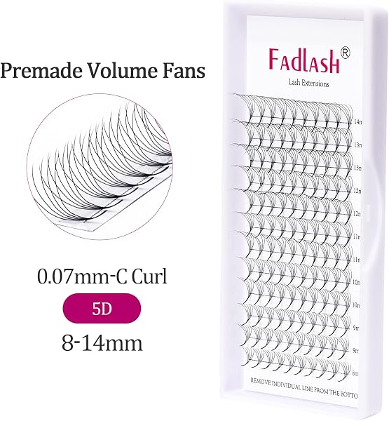 Volume Russe C Curl 5D 0.07mm 8~14mm Extensions de Cils Naturel Longs Cils Individuels Cils Professionnels Grappes Naturelles Flare Sans Noeud (C curl 0.07mm, 5D 8-14mm) - 2