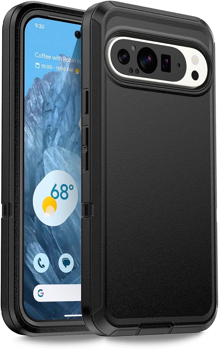 Anloes Case for Google Pixel 10/10 Pro 5G, Heavy Duty Shockproof Dustproof 3 in 1 Rugged Protective Bumper Phone Cover for Pixel 10/10 Pro 5G (Black)