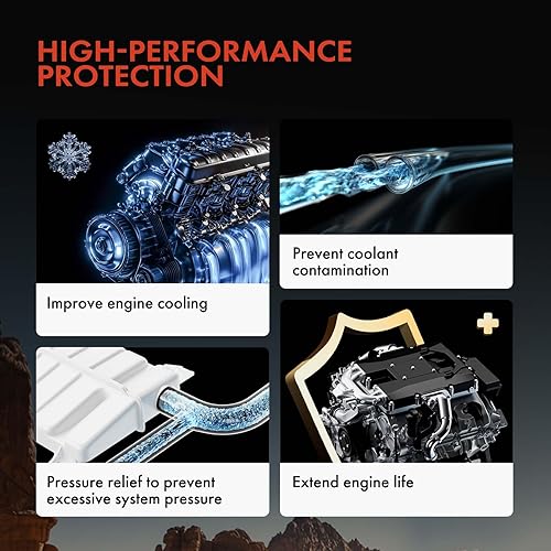 Miniatura 3 de A-Premium Depósito de refrigerante del motor con tapas (2) y sensor compatible con camiones Volvo VHD VNL VNM 2008-2024, Mack CHU CXN CXU 2008-2024,