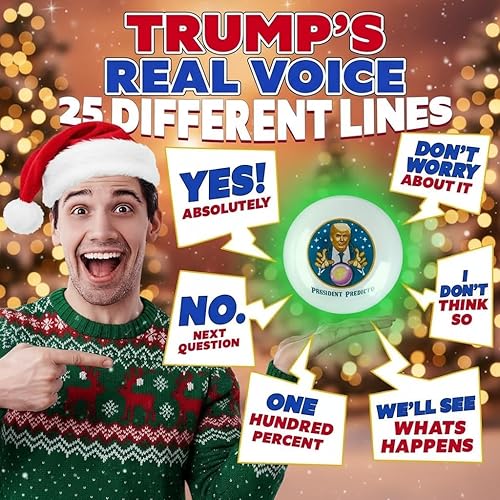 Miniatura 2 de Talking President Predicto – Bola de Donald Adivinador – Haz una pregunta de bola de cristal y escucha la voz real de Trump – Es para regalos únicos