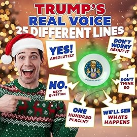Talking President Predicto Fortune Telling Ball - Lights Up & Trump Talks - Ask Questions & Hear Donald Answer - Funny White Elephant Gifts for Men - Trump Christmas Merchandise, Gag Gift