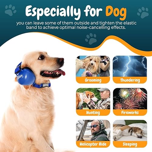 Miniatura 2 de CHOMIN Orejeras para perros para protección contra el ruido, orejeras NRR de 29 dB, auriculares con cancelación de ruido para perros, tapones para