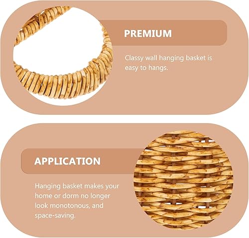 Miniatura 10 de Cabilock 2 piezas de almacenamiento tejidas a mano para puerta de frutas de baño, organizador de flores, cesta de jengibre, maceta colgante de