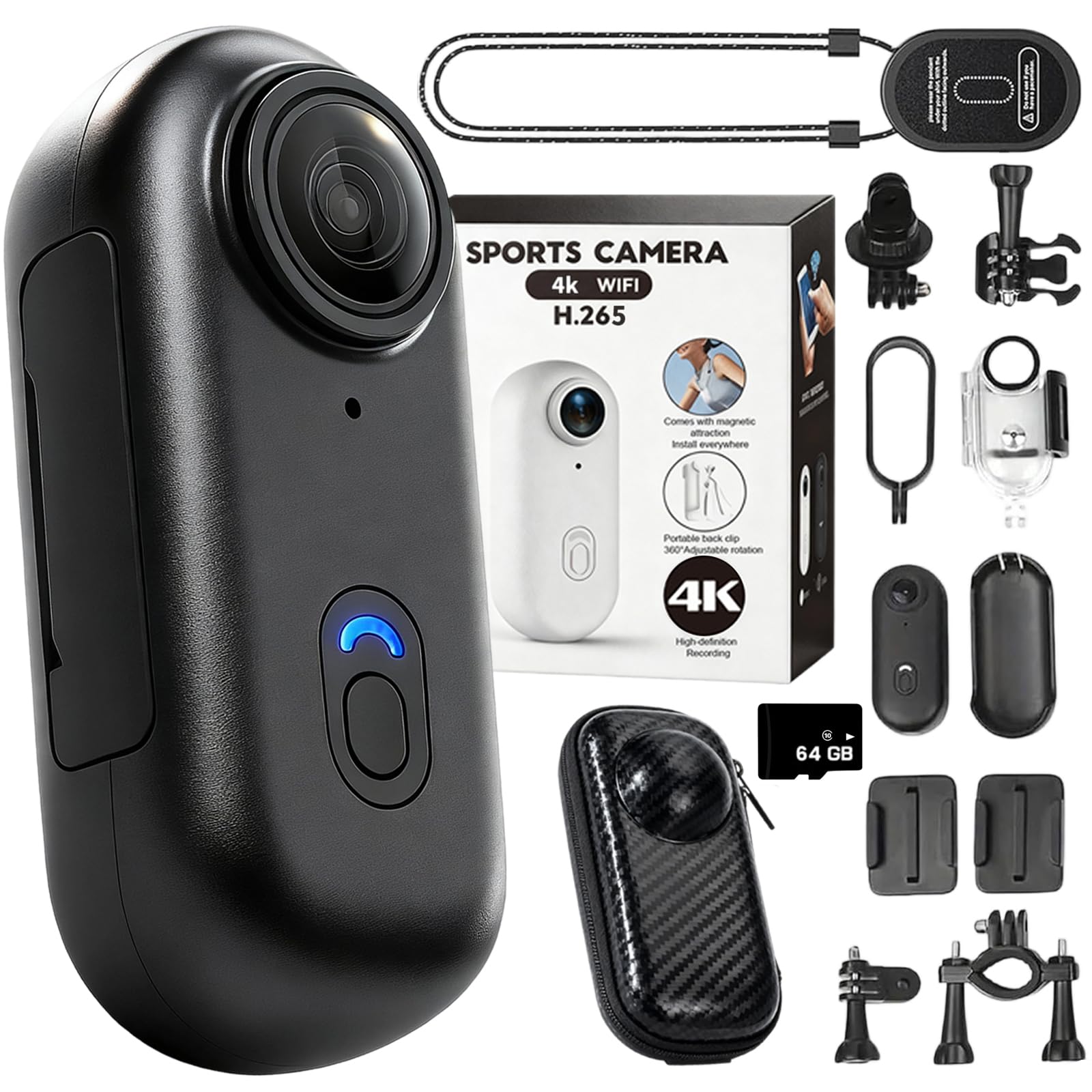 2026 Upgraded Varnock HD Action Camera, 360 Varnock Motorcycle Camera, 1080p/4k Mini Wearable Body Adventure Action Cameras with Audio, Video, Mount Anywhere, for Vlogging, Diving (Black,4K)-image-32
