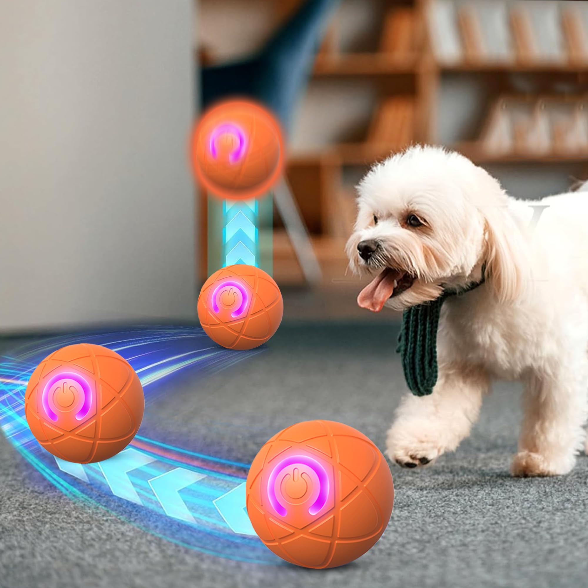 XANRONKJ Chewy Viral Bouncing Shaky Interactive Rolling Ball for Dogs, Orange, 2x2x2 - Image 4