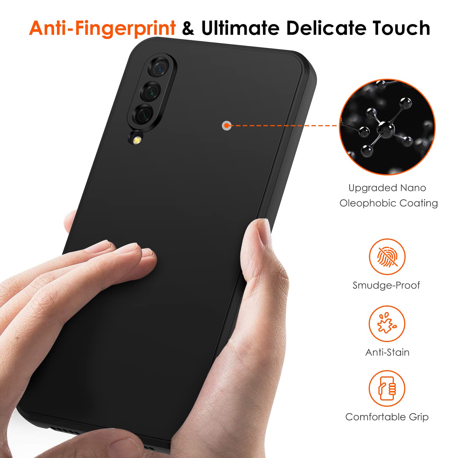 IVoler Silikon Hülle Für Xiaomi Mi 9 Lite | Ultra-dünn & Stoßfest | Mit Kamera- Und Displayschutz | Matte Schwarz