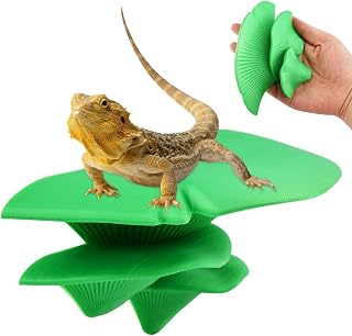 Mushroom Decor for Reptile Tanks & Aquariums - 3D Printed, Pet-Safe Habitat Accessories for Bearded Dragons, Geckos, Frogs & Fish(Color:Green)