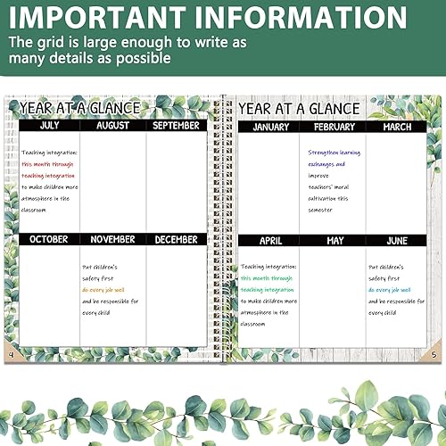 Miniatura 4 de Libro de registro de eucalipto, libro de registro para profesores, hojas verdes, suministros de oficina, regalos para profesores, aula, decoración