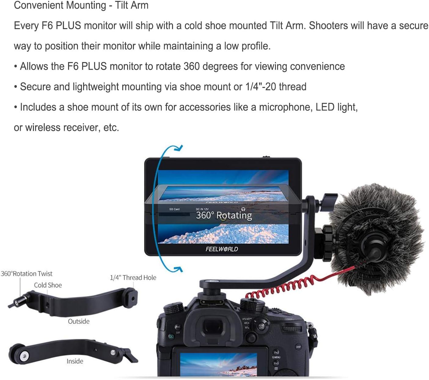 Lіmіtеd Stосk Feelworld F6 Plus 5.5 Inch 3D LUT Touch Screen 4K HDMI Field Monitor with Histogram, Peaking, Embedded Audio, Exposure, False Color, Zoom, Pixel to Pixel for DSLR Cameras, Camcorders Blасk Frіdау 🔥 Feelworld F6 Plus 5.5 Inch 3D LUT Touch Screen 4K HDMI Field Monitor with Histogram, Peaking, Embedded Audio, Exposure, False Color, Zoom, Pixel to Pixel for DSLR Cameras, Camcorders