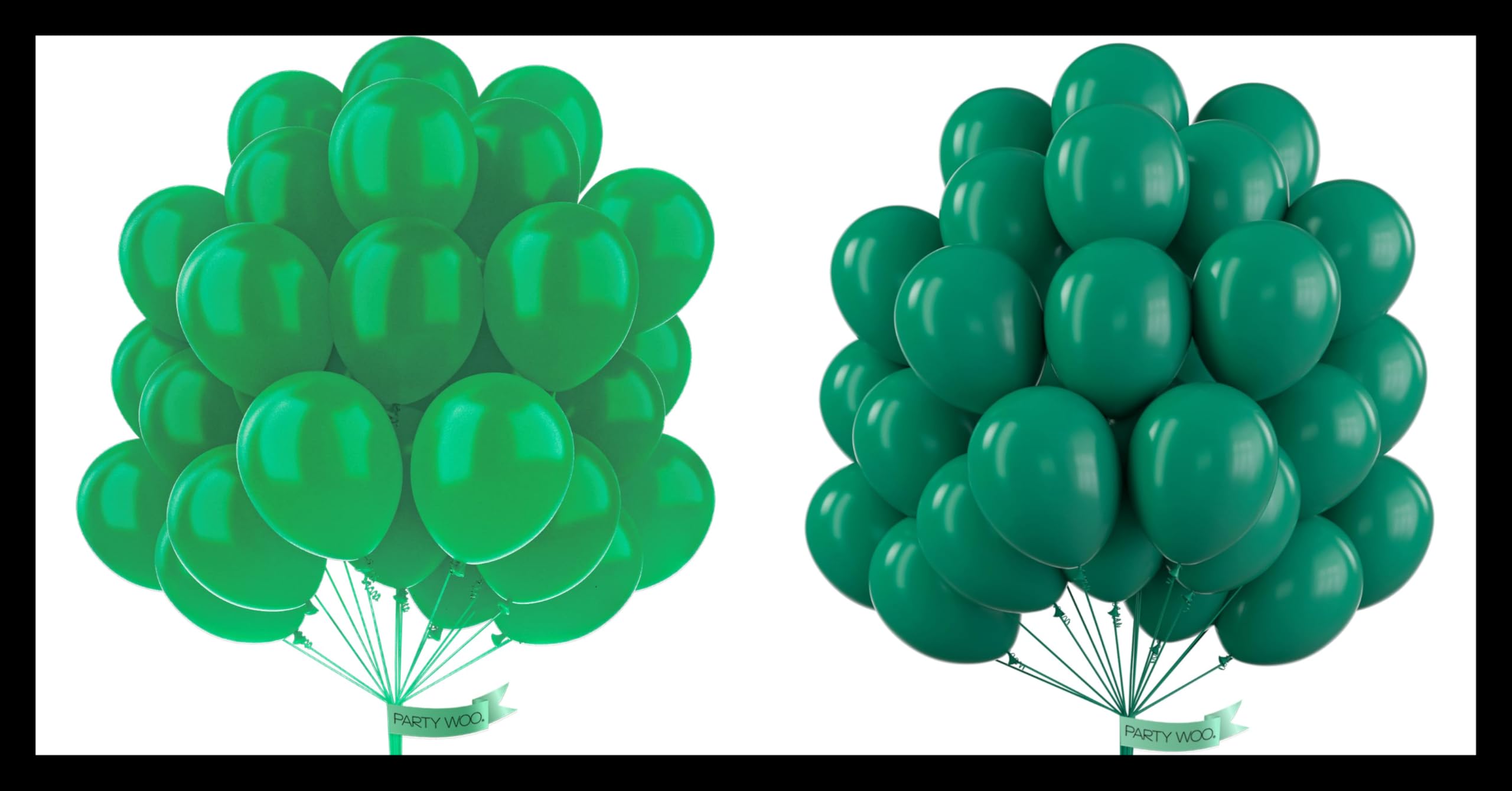 PartyWoo Clover Green Balloons 50 pcs and PartyWoo Forest Green Balloons 50 pcs