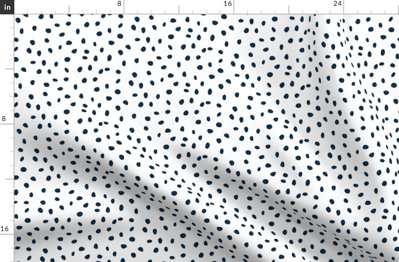 Spoonflower Fabric - Dalmatian Dots Navy White Dot Spots Printed on Organic Cotton Sateen Fabric by The Yard - Sewing Quilting Apparel Home Decor