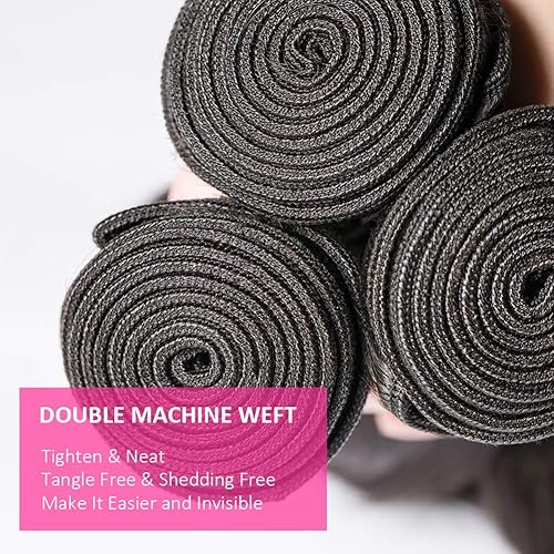 Miniatura 3 de Fheaicr - 3 paquetes de extensiones de cabello humano ondulado de 28, 28 y 28 pulgadas, cabello brasileño 100% sin procesar de grado 10A, para