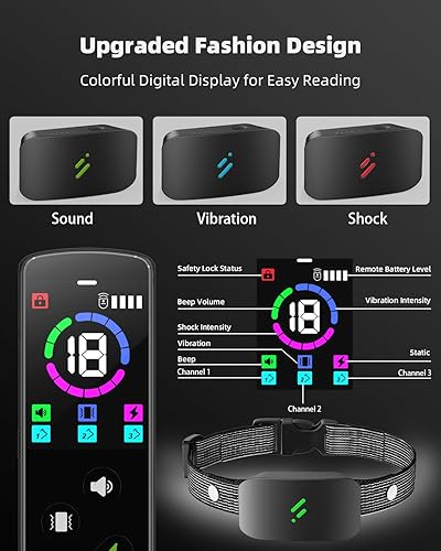 Miniatura 3 de Collar de entrenamiento para perros con mando a distancia, impermeable IP67, 2680 pies, collar de choque para perros pequeños, medianos y grandes,