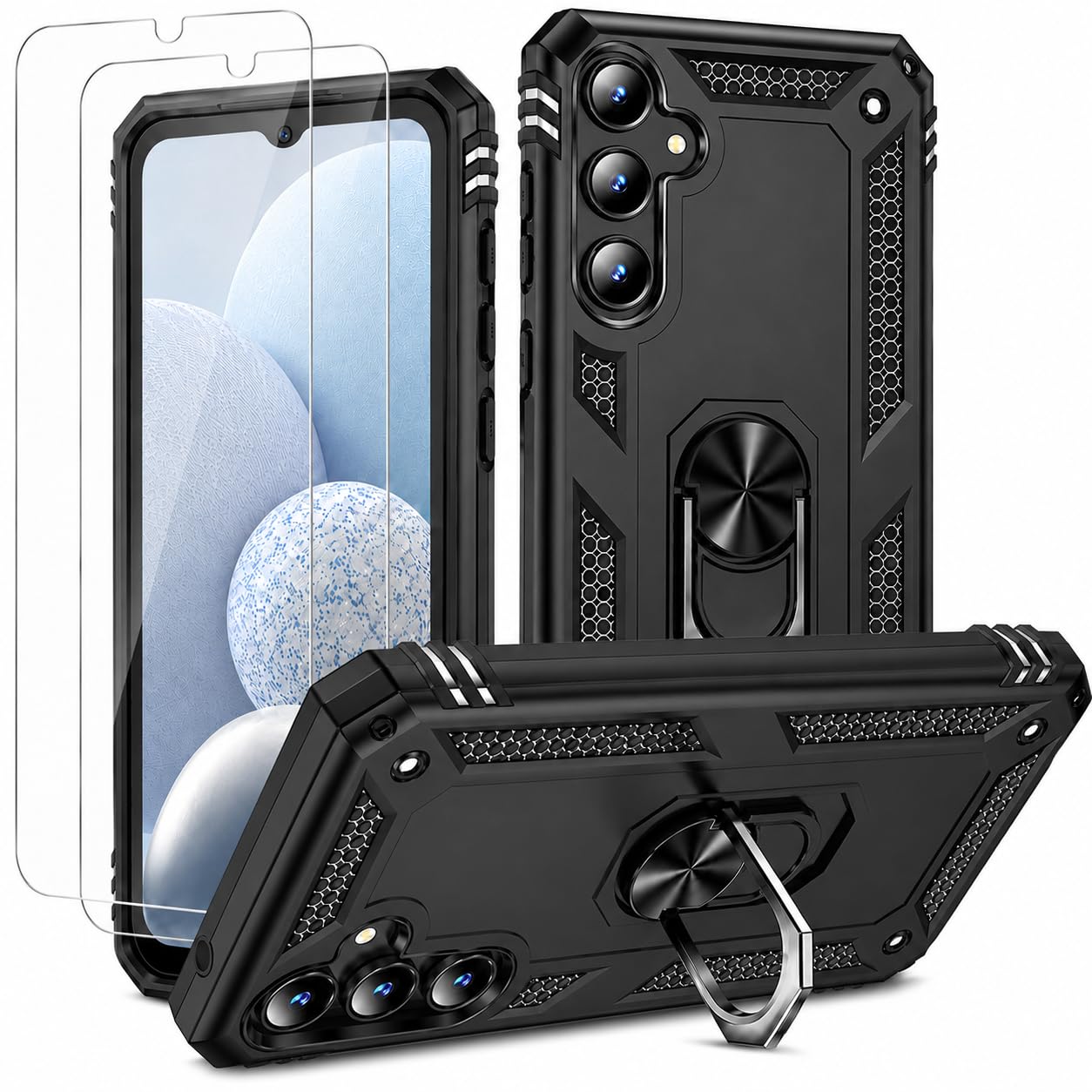 Coque Samsung A36 5G antichoc noire resistante aux chutes avec 2 verres - 8